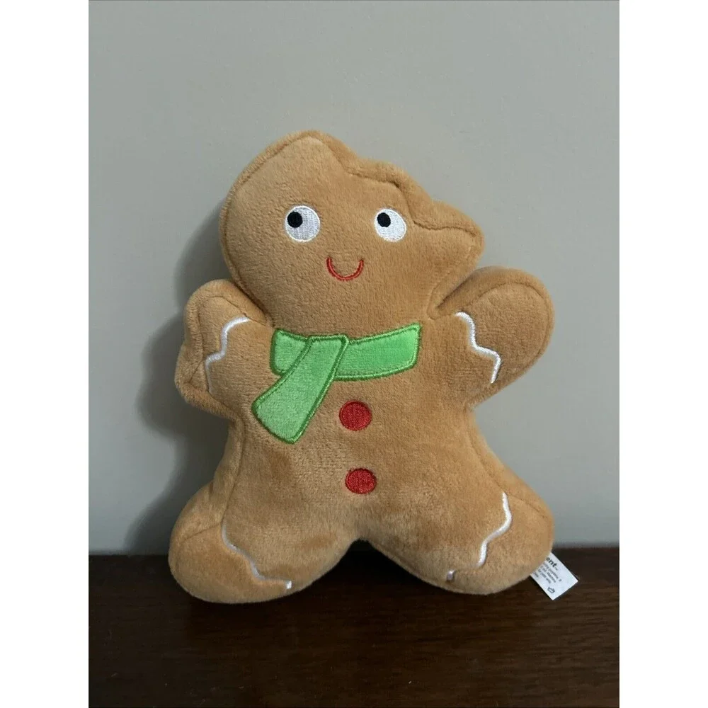 Huxley & Kent GingerBread Man Squeaky Plush Dog Toy Christmas 9”